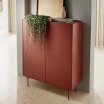 Movel De Apoio Color Em Vermelho Com Duas Portas 4