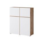Movel De Apoio Cross Em Branco E Carvalho Wotan Com Quatro Portas 2