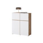 Movel De Apoio Cross Em Branco E Carvalho Wotan Com Quatro Portas 3
