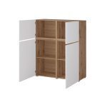 Movel De Apoio Cross Em Branco E Carvalho Wotan Com Quatro Portas 5 1