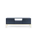 Movel De Tv Mono Em Azul Com Detalhes Em Dourado 3