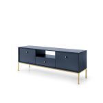 Movel De Tv Mono Em Azul Com Detalhes Em Dourado 4