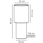 Dimensoes Do Candeeiro De Pe Izara De 60Cm