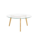 Mesa De Centro Patrick Em Vidro E Pes Em Carvalho 4